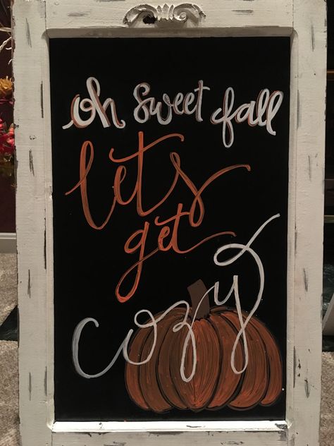 Fall Chalkboard for Boutique Happy Fall Y'all Chalkboard, Fall Chalkboard Signs Retail, Boutique Chalkboard Signs Fall, Fall Sandwich Board Ideas, Fall Chalkboard Art Autumn, Fall Boutique Chalkboard Ideas, Cute Fall Chalkboard Ideas, Chalk Boarder Designs Fall, Fall Blackboard Ideas