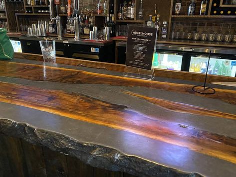 Concrete Countertop Creativity Part 2 | Concrete Decor Stained Concrete Countertops, Concrete Bar, Colored Concrete, Home Bar Rooms, Resin Countertops, Concrete Countertop, Concrete Countertops Kitchen, Diy Concrete Countertops, Themed Kitchen