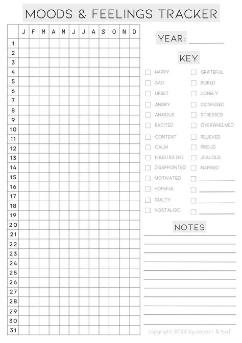 Cute Mood Tracker Printable, A5 Journal Printables Free, Mood Tracker To Print, Bullet Journal Template, Online Bullet Journal, Mood Tracker Bullet Journal Printable, Symptom Tracker Bullet Journal, Bullet Journal Mood Tracker, Bullet Journal Layout Templates