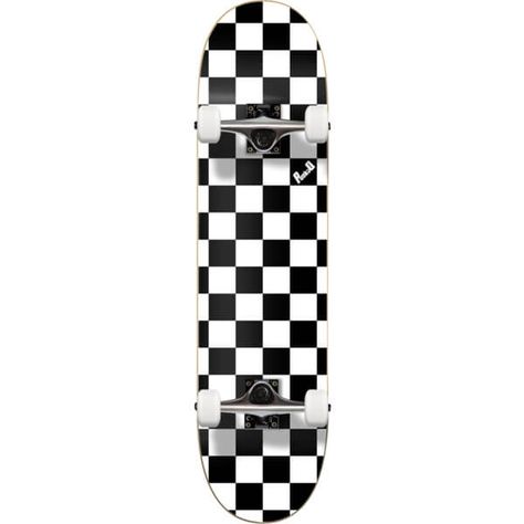 Punked Skateboards Checker Black / White Complete Skateboard - 7.75" x 31.5"  good for beginners to intermediate Checkered Skateboard, Aesthetic Skateboard, Skateboard Room, Custom Skates, Skateboard Photos, White Deck, Skateboard Pictures, Skateboard Deck Art, Skateboard Art Design