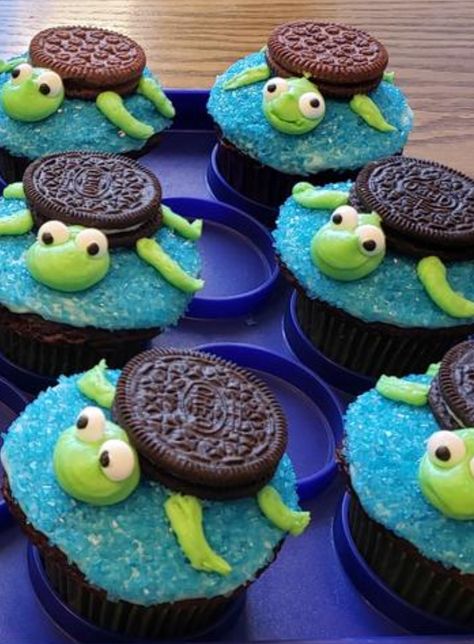 Turtle Cake Decoration, Sammy The Turtle Birthday Party, Sea Turtle Snack, Sea Turtle Food Ideas, Tortoise Birthday Party, Turtle Second Birthday, Turtle Themed Cake, Turtle Shaped Food, Sea Turtle Cake Ideas