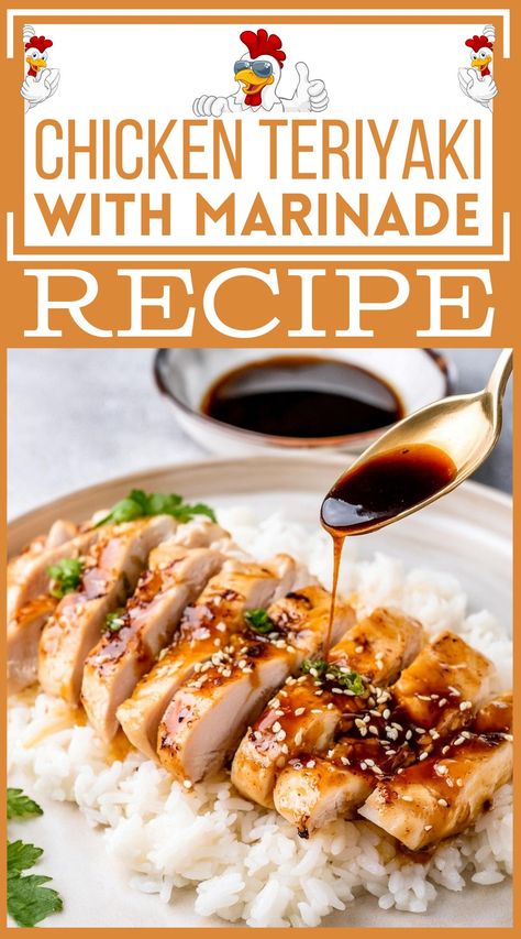 Easy Chicken Teriyaki With Marinade Recipe Teriyaki Chicken Marinade Recipe, Teriyaki Chicken Bites, Easy Chicken Teriyaki, Teriyaki Chicken Marinade, Teriyaki Chicken Breast, Chicken Breast Marinade, Teriyaki Marinade, Chicken Marinade Recipes, Chicken Teriyaki