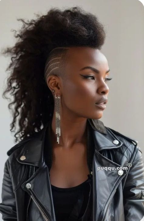 Box Braids Undercut, Box Braids With Undercut, Mohawk Haircut For Women, Braids With Undercut, Braids Undercut, Natural Hair Mohawk, Mohawk Haircut, Haircut For Women, Braids With Shaved Sides