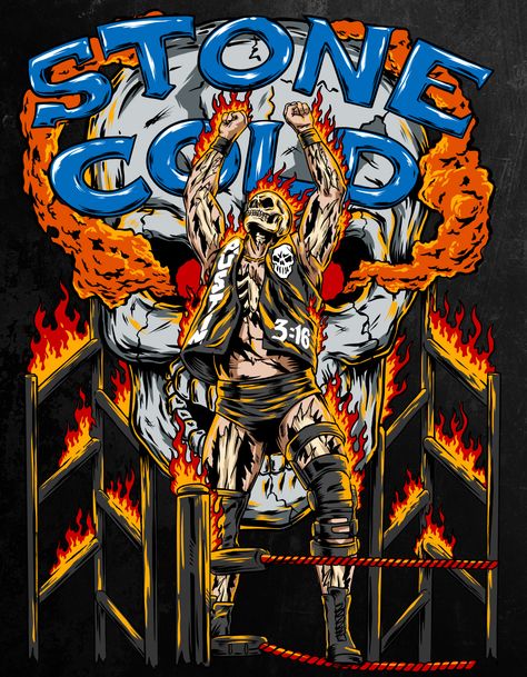 Stone Cold Steve Austin T-shirt :: Behance Wwe Drawings, Wwe Aesthetic, Wwe Art, Metal Posters Art, Wwe The Rock, Prints Shirts, Xmen Art, 2023 Poster, Wrestling Posters