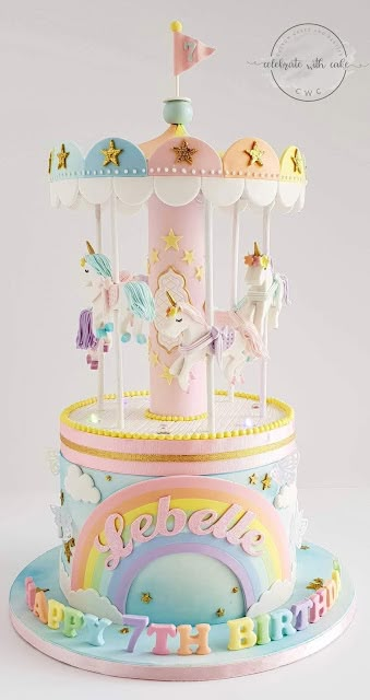 Unicorn Carousel, Savory Cakes, Carousel Cake, Rainbow Unicorn, Pastel Rainbow, Clean Eating Snacks, Carousel, Appetizer, Clean Eating