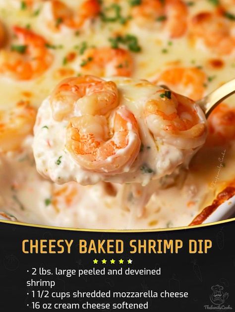 Baked Shrimp Dip, Shrimp Dip, Crab Dip, Shrimp Recipes For Dinner, Baked Shrimp, Dip Recipes Easy, Crab Recipes, Family Cookbook, Shredded Mozzarella