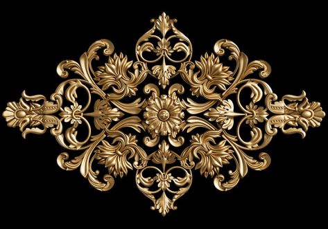 Classic ornament decor isolated Premium ... | Premium Photo #Freepik #photo #flower #floral #ornament #3d Classic Ornament, Photo Classic, Black Hd, Baroque Decor, Classic Mirror, Baroque Ornament, Cathedral Architecture, Baroque Design, Baroque Pattern