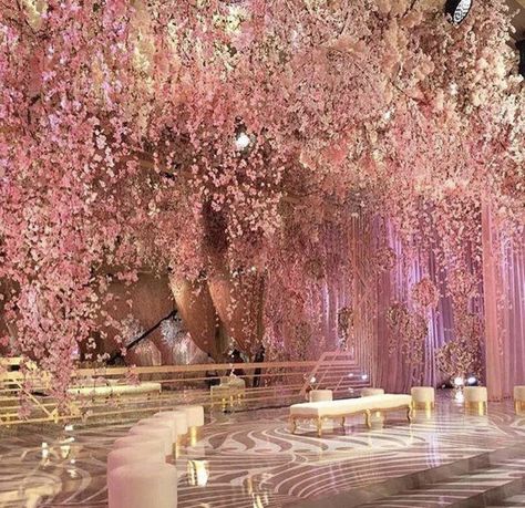 Glamorous Wedding Venue, Cherry Blossom Wedding Theme, Sakura Wedding, Cherry Blossom Theme, Cherry Blossom Wedding, Extravagant Wedding, Luxury Wedding Decor, Quinceanera Themes, Strictly Weddings