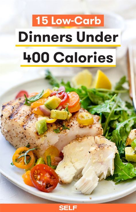 15 Low-Carb Dinners Under 400 Calories | SELF Recipes Under 400 Calories, 400 Calorie Dinner, Meals Under 400 Calories, 400 Calorie Meals, Menu Sarapan Sehat, Breakfast Low Carb, Low Carb Meal Prep, Low Calorie Dinners, Low Carb Meal