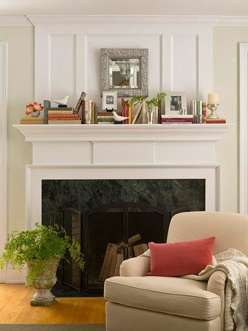 25 Ways to Decorate or Stage a Home With Books! Modern Fireplace Mantle, Fireplace Mantle Designs, Mantle Design, Mantel Design, Southern Decor, Fireplace Mantel Decor, Diy Fireplace, Modern Fireplace, Fireplace Mantel