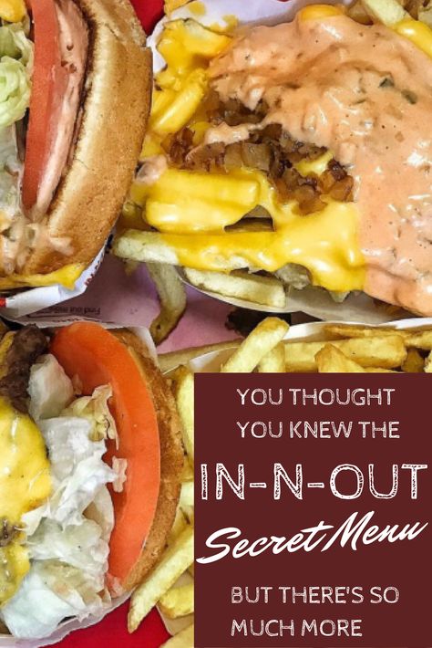 In-N-Out Secret Menu // You thought you knew this secret menu but there's SO MUCH MORE! 🍔🍟 In And Out Burger Secret Menu Style, In And Out Secret Menu Food, In N Out Secret Menu Items, In And Out, In N Out Menu, In And Out Burger, Secret Menu Items, Inn N Out, In N Out