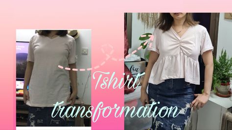 How to make babydoll tops tutorial from old shirt Tshirt Transformation Diy, Diy Babydoll Top, Tshirt Transformation, Transform Tshirt, Diy Babydoll, Diy Tshirt, Babydoll Tops, Diy Tops, Top Diy