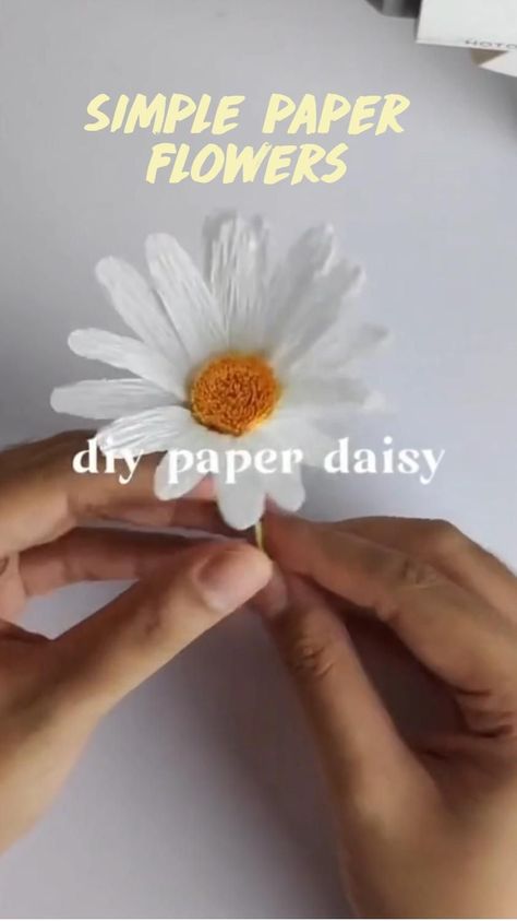 How to Make Easy Paper Flowers: DIY Tips for Beginners Simple Paper Flower, Paper Flowers Diy Easy, Paper Daisy, Fleurs Diy, Handmade Flowers Paper, Crepe Paper Flowers, Diy Crafts Paper Flowers, Paper Flowers Craft, Tissue Paper Flowers