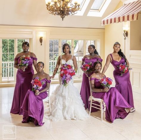 Purple Bridesmaid Dresses Black Women, Purple And White Wedding Theme, Bridesmaid Dresses Black Women, Wedding Theme Black, Bridesmaid Dresses Black, Purple And White Wedding, Galaxy Wedding, Lavender Bridesmaid Dresses, Gown For Prom