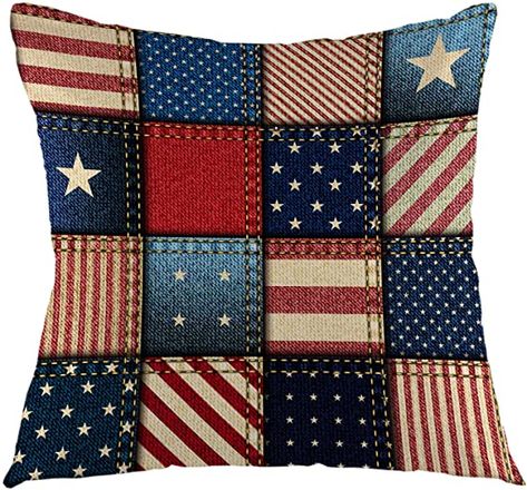 Quilt Pillows, American Flag Pillow, Homemade Pillows, Quilted Pillows, Patriotic Pillow, Flag Pillow, America Decor, Patchwork Clothes, Nancy Zieman