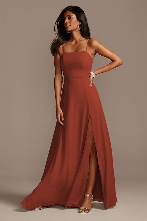 Dresses To Wear To A Wedding Summer, Straight Neckline Dress, Bridesmaid Dresses Styles, Bridesmaids Dresses Long, Bridesmaid Dressing Gowns, Bridesmaid Dress Styles, Bridal Parties, Guest Attire, Wedding Attire Guest