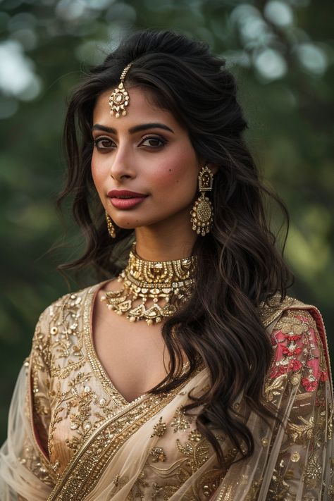 25 Gorgeous Hairstyles For Indian Weddings Engagement Hairstyles Medium Hair, Bridal Hair Indian Wedding, Non Bridal Hairstyles, Indian Bride Hair Down, South Asian Wedding Hairstyles, Non Traditional Wedding Hair, Indian Braids Hairstyles, Half Up Half Down Indian Wedding Hair, Indian Braided Hairstyles Wedding