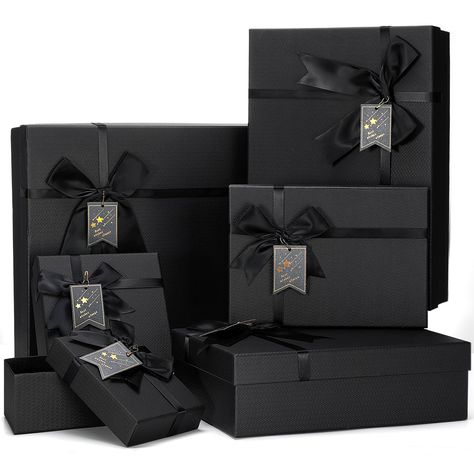 PRICES MAY VARY. Multiple Sizes: you will receive 6 gift wrap boxes in different sizes, respectively 15.7 x 12.6 x 3 inch, 13.8 x 9.8 x 3.3 inch, 11 x 7.9 x 3.3 inch, 9 x 6.3 x 2.9 inch, 5.9 x 5.9 x 2.7 inch, 5.7 x 3.8 x 2.5 inch, the combination of different sizes is suitable for you to decorate different items, and it is more convenient for you to use in different scenes Exquisite Gift Box: our nesting gift boxes are designed with decorative paper, color matching is bright and attractive, with Black And Gold Gift Box Ideas, Gifting Ideas For Men, Men Birthday Basket Ideas, Appreciation Gifts For Husband, Cute Birthday Baskets, Christmas Basket Gift Ideas Boyfriend, Bday Gifts For Dad, Bf Gift Basket, Gift For Him Ideas