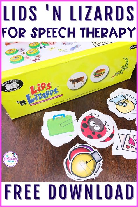 Get tips for how to adapt the speech therapy game Lids and Lizards and get a free printable for adapting the game all year long throughout the different seasons and themes. Speech Therapy Themes, Aac Activities, Speech Therapy Tools, Speech Games, School Speech Therapy, Speech Therapy Games, Slp Activities, Articulation Therapy, Language Goals