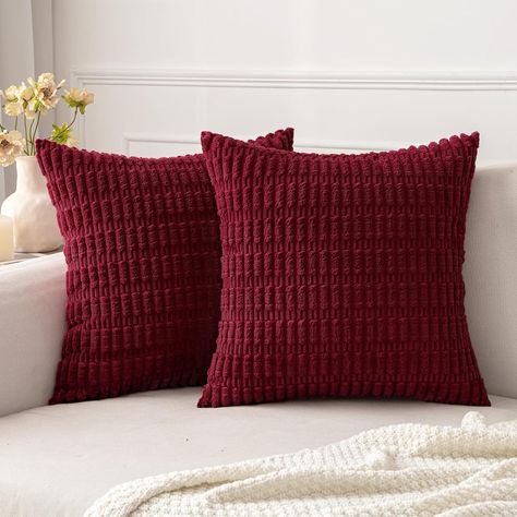 Comment below which fall color you perfer? Couch Pillow Covers, Modern Farmhouse Home Decor, Modern Farmhouse Home, Boho Throw Pillows, Red Throw Pillows, Farmhouse Home Decor, Living Room Couch, Stripe Throw Pillow, Bed In Living Room