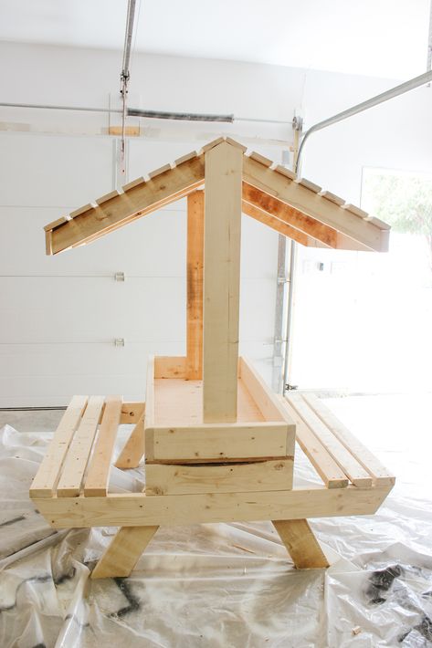 DIY Sandbox Table Sandbox Design, Sandbox Table, Diy Sandbox, Dream Scape, Chop Saw, Roof Trusses, Backyard Playground, Money Ideas, Build Something