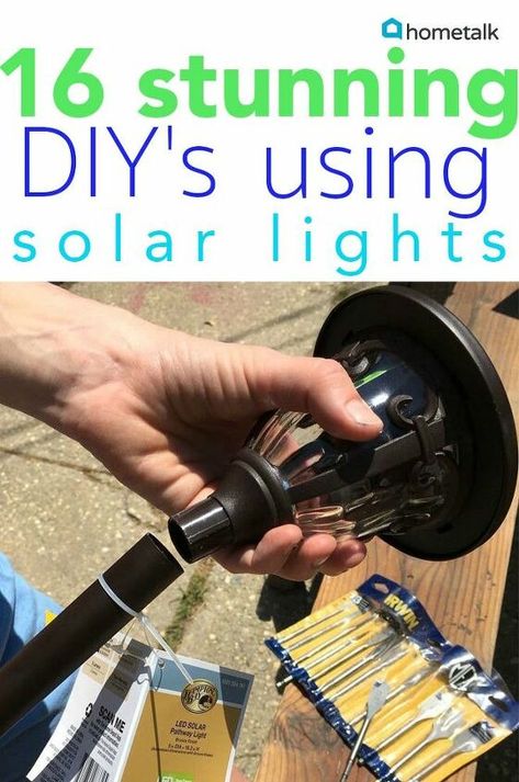 Outdoor Lighting Diy, Hometalk Diy, Solar Post Caps, Solar Light Crafts, Hanging Solar Lights, Diy Outdoor Lighting, Lighting Diy, Solar Lighting, Brick Garden