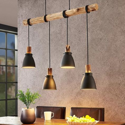 Dining Table Lighting, Stools For Kitchen Island, Wood Detail, Wood Light, Dining Room Lighting, Room Lights, Kitchen Lighting, 인테리어 디자인, Led Lampe