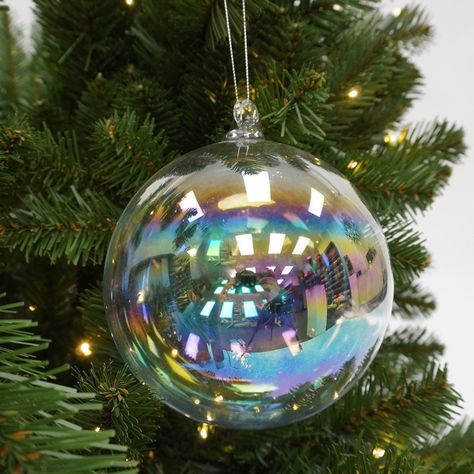 Alcohol Ink Ornaments Glass Ball, Irridescent Christmas, Alcohol Ink Ornaments, Ink Ornaments, Trees Lights, Warehouse Home, Bubble Ball, Katherine's Collection, Christopher Radko