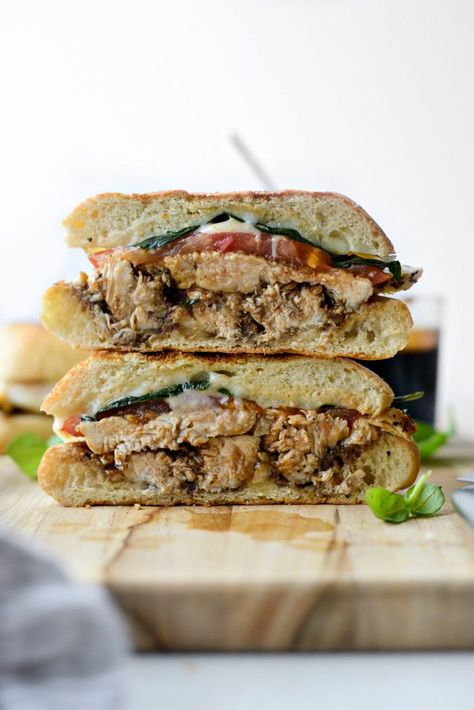 Chicken Caprese Panini, Caprese Panini, Reduced Balsamic Vinegar, Tomato Parmesan, Panini Recipes Chicken, Chicken Panini, Chicken Caprese, Panini Recipes, Caprese Chicken