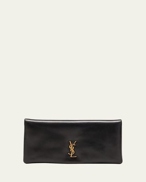 Calypso YSL Pouch Clutch Bag in Lambskin Leather Yes Saint Laurent, Ysl Pouch, Ysl Shoulder Bag, Ysl Fashion, Ysl Clutch, Virtual Wardrobe, Saint Laurent Bags, Ysl Logo, Fancy Bags