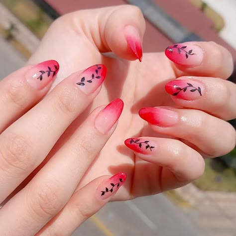 Nezuko Nail Design, Nezuko Nail Inspired, Anime Nail Designs Demon Slayer, Short Nezuko Nails, Simple Anime Nail Art Designs, Demon Slayer Nail Art Nezuko, Nezuko Kamado Nails, Nezuko Nails Anime, Easy Anime Nail Designs