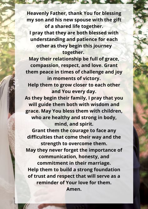 Prayers For Daughter In Law, Prayer For Daughter, Fertility Prayer, Love And Prayers, Prayer For Son, Prayers For My Daughter, Prayer For My Son, Wedding Prayer, Birthday Prayer