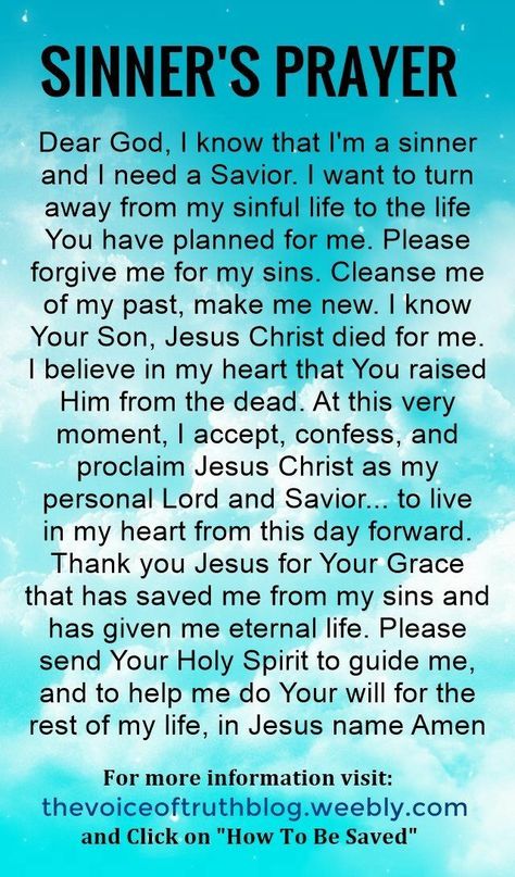 Sinner's prayer I Am A Sinner, Sinners Prayer, Salvation Prayer, God Loves Us, Spiritual Warfare Prayers, Simple Prayers, Everyday Prayers, Miracle Prayer, Christian Prayers