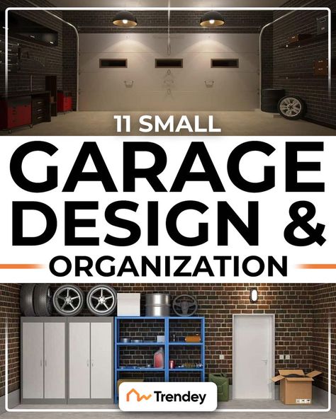 small garage ideas Storage Ideas For Small Spaces Garage, Small Garage Design, Garage Redesign, Small Garage, Creative Organization, The Container Store, Garage Ideas, Garage Design, Container Store