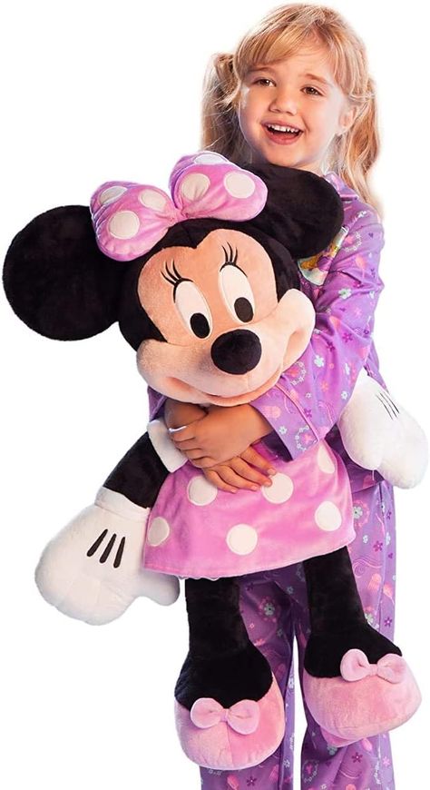 So pretty in pink. From the tips of her toes to her darling polka dot bow, Minnie is simply the sweetest. Minnie Mouse is made from polyester and is 27" standing and 18" while seated. Bowtique Party, Disney Plushies, Minnie Mouse Plush, Minnie Mouse Toys, Disney Stuffed Animals, Mouse Plush, Mouse Toy, Disney Plush, Teddy Bear Stuffed Animal