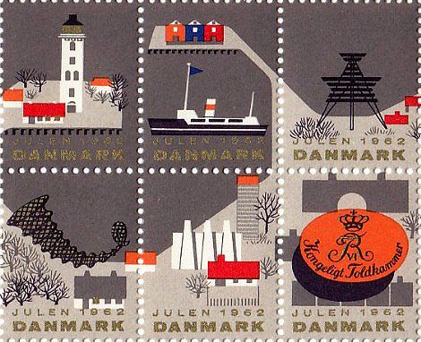 Danish Christmas, Postage Stamp Design, Postage Stamp Art, Paper Toy, Love Stamps, Seal Design, Halloween Vintage, Post Stamp, Design Stamps