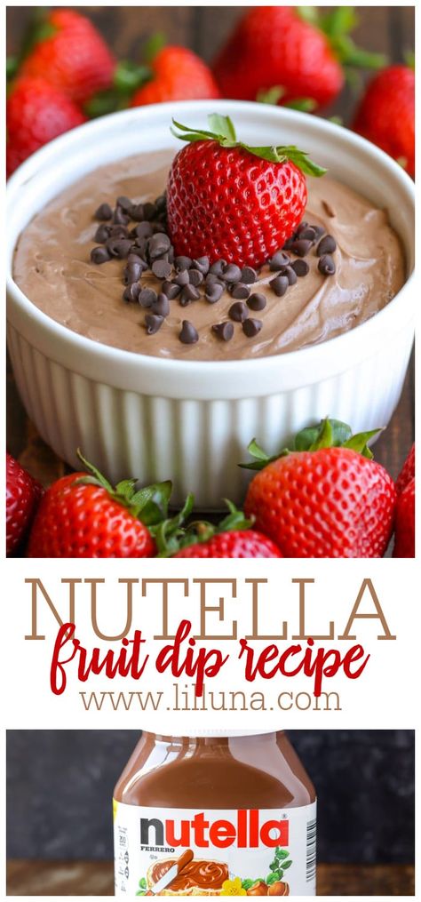 Nutella Dip Recipes, Nutella Fruit Dip, Nutella Dip, Nutella Cream Cheese, Cream Cheese Whipped Cream, Easy Fruit Dip, Cream Cheese Fruit Dip, Fruit Dips Recipes, Sweet Dips