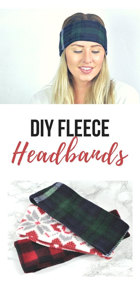 Sew Fleece Headband, Diy Fleece Projects Christmas Gifts, Diy Fleece Headband, Diy Fleece Hats For Women, What To Make With Fleece Fabric, Fleece Ear Warmers Diy, Fleece Sewing Ideas, Fleece Headband Pattern Free, Sewing Fleece Projects