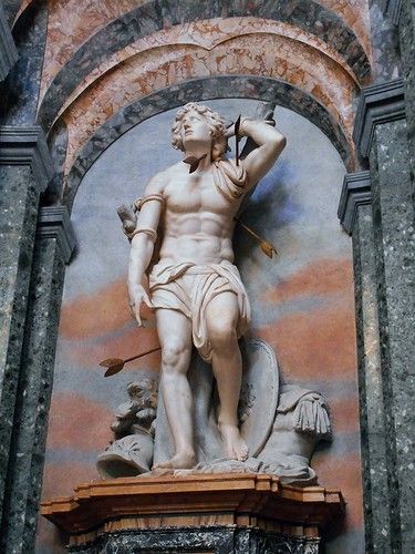 "Saint Sebastian" - marble statue (1717-1719) by Pietro Pa… | Flickr Saint Sebastian, St Sebastian, Esoteric Art, Piazza Navona, Byzantine Art, Biblical Art, Marble Statues, Historical Art, Catholic Art