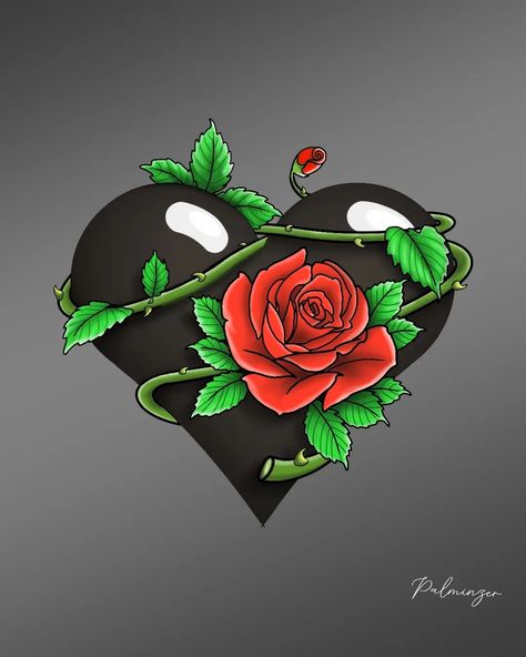 Rose And Heart Drawing, Aesthetic Drawings, Heart Drawing, Dark Heart, Design Drawings, Artist Drawing, Tattoo Design Drawings, Tattoo Design, Designs To Draw