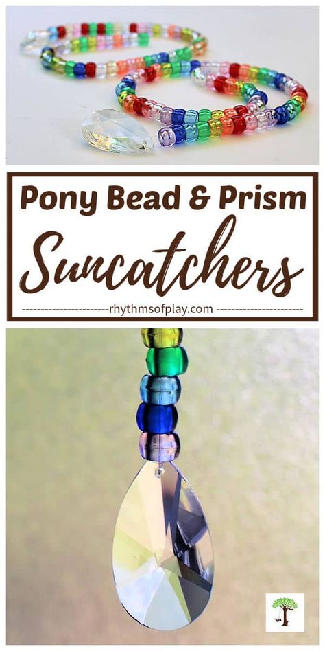 Bead Sun Catchers Diy, Pony Bead Art Projects, Pony Bead Suncatcher, Diy Bead Suncatcher, Bead Wind Chimes Diy, Easy Sun Catchers, Diy Suncatchers Crystals, Beaded Suncatcher Diy, Bead Suncatcher