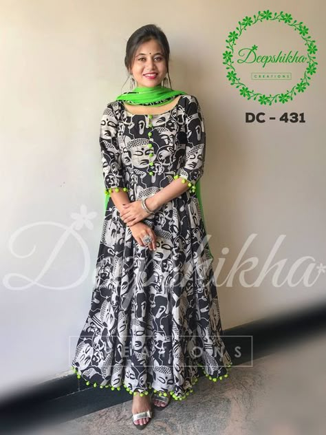 Deepshikha Creations, Kalamkari Dresses, Floor Length Anarkali, Simple Frock Design, Designer Anarkali Dresses, 29 October, Long Gown Design, Churidar Designs, Anarkali Dress Pattern