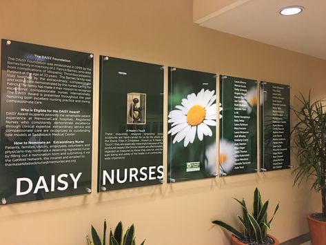 Nurse Board Ideas Hospital, Daisy Award Nurse Display, Shared Governance Nursing Bulletin Board, Nurse Huddle Board Ideas, Daisy Award, Nursing Apps, Award Display, Award Ideas, Love My Job