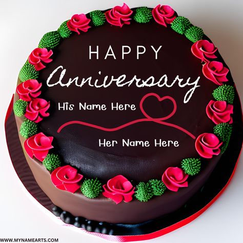 Happy Anniversary Fontend Cake With Couple Name. Wish Happy Anniversary to the Couple With Chocolate Fontand Cake With Name Free. Dark Brown Chocolate Cake with Red Green and Flowers Border. Make Custome Happy Anniversary Cake Online. Wish Happy Anniversary to Your Love With Name on It and Share On Social Media. The post Happy Anniversary Fontend Cake With Couple Name appeared first on MyNameArts. Happy Anniversary Wishes Couples, Anniversary Wishes Cake, Anniversary Cakes Ideas Couple, Happy Wedding Anniversary Cake, Chocolate Anniversary Cake, Happy Marriage Anniversary Cake, Chocolate Cake With Name, Happy Anniversary Cake, Marriage Anniversary Cake