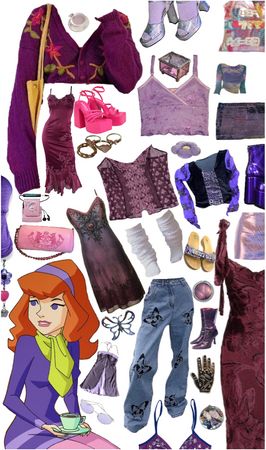 Daphne Blake Aesthetic Outfit, Daphne Blake Outfit Ideas, Daphne Blake Outfit, Daphne Inspired Outfit, Daphne Blake Aesthetic, Daphne Costume, Daphne Blake, Metallic Skirt, Outfit Maker