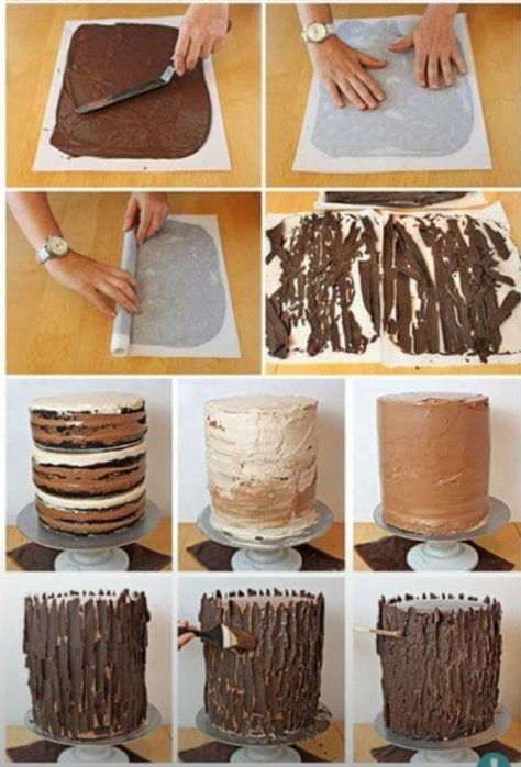 Stump Cake Tutorial, Masha Cake, Tree Trunk Cake, Stump Cake, Chocolate Shards, Fairy Birthday Cake, Camping Theme Birthday, Woodland Cake, Log Cake