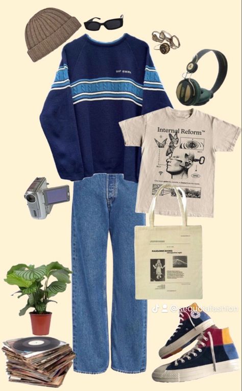 British Indie Fashion, Oasis Aesthetic Outfits, Aesthetic Outfits Retro, Skater Style Clothes, Britpop Aesthetic Outfit, British Indie Outfits, Indie Aesthetic Outfits For School, Vintage Indie Outfits, Indie Fits Aesthetic