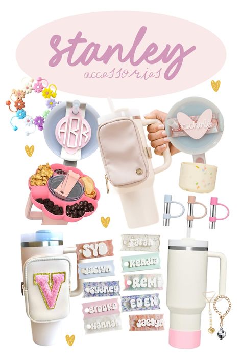 Sharing some cute Stanley accessories with you today! #stanley Stanley Accessories Diy, Stanley Decorations, Stanley Decor, Preppy Drinks, Stanley Ideas, Cute Stanley, Tumbler Accessories, Stanley Accessories, Stanley Products