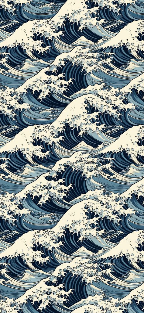 Waves by Katsushika Hokusai --v 5.1 Hokusai Wallpaper Iphone, The Great Wave Wallpaper, Waves Aesthetic Wallpaper, Hokusai Wallpaper, The Wave Wallpaper, Wave Screensaver, The Great Wave Of Kanagawa Wallpaper, Japanese Wave Wallpaper, Great Wave Off Kanagawa Wallpaper