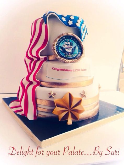 Promotion+Cake+...+United+States+Navy+-+Cake+by+Delight+for+your+Palate+by+Suri Business Promotion Ideas, Papas Birthday, Navy Party Decorations, Promotion Cake, Navy Cake, Promotion Ceremony, Navy Cakes, Navy Retirement, Promotion Celebration